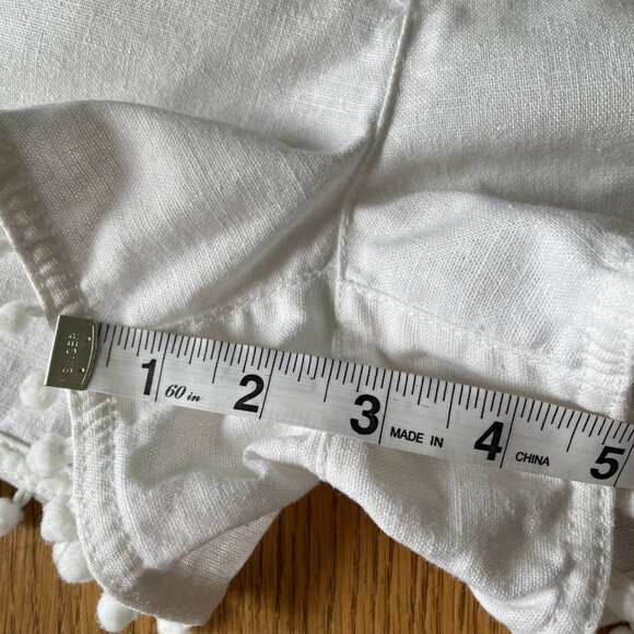 J. Crew White Pom-Pom Linen-Cotton Drawstring Shorts Size XS - Picture 11 of 11